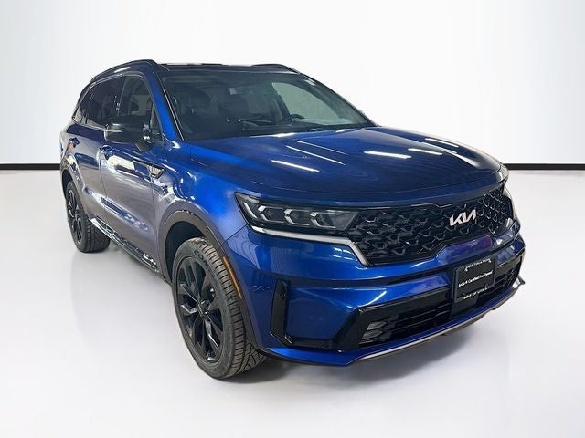 2023 Kia Sorento SX in Sapphire Blue — front three-quarter view