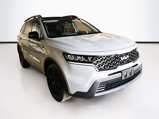 2023 Kia Sorento X-Line S in Wolf Gray — front three-quarter view