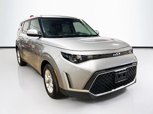 2023 Kia Soul LX in Steel Gray — front three-quarter view
